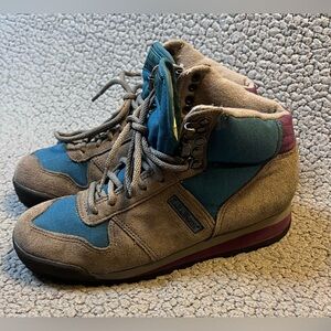 Vintage L.L Bean Suede Hiking Boots Womens Size 7 Gray And Purple